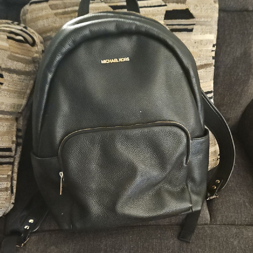 Michael Kors Black Leather Backpack